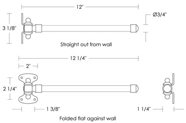 Urban Archaeology Swing Arm Towel Bar Single Metal UA2097 BA